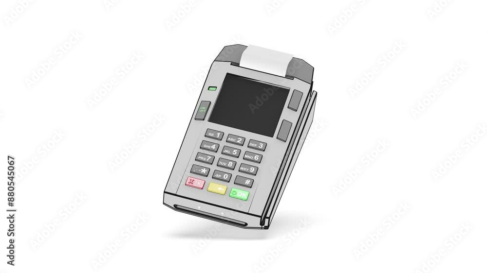 Sketch of a credit card reader on a white background Sketch of a credit card reader on a white background