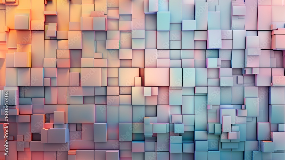 Abstract background with colorful 3D cubes. Geometric pattern with vibrant shades of blue, pink, and orange. Digital art. Abstract background with colorful 3D cubes. Geometric pattern with vibrant shades of blue, pink, and orange. Digital art.