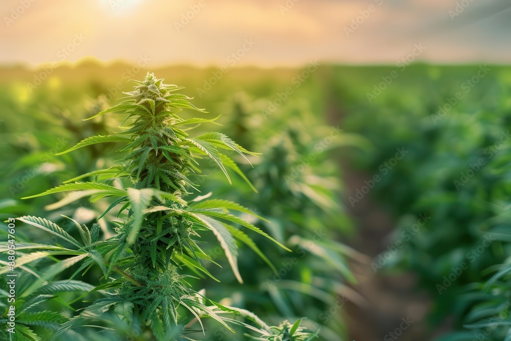 lush marijuana plantation with rows of vibrant green plants stretching to the horizon macro details of resinous buds glisten in the warm sunlight lush marijuana plantation with rows of vibrant green plants stretching to the horizon macro details of resinous buds glisten in the warm sunlight