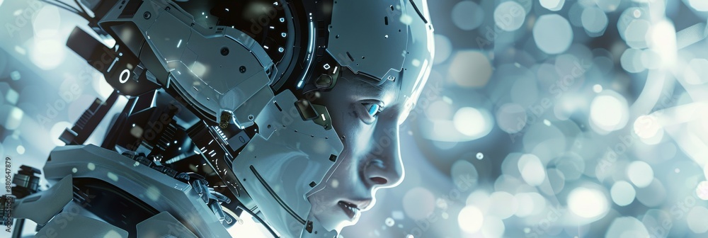 Fototapeta premium Futuristic AI: Transforming Human Progress