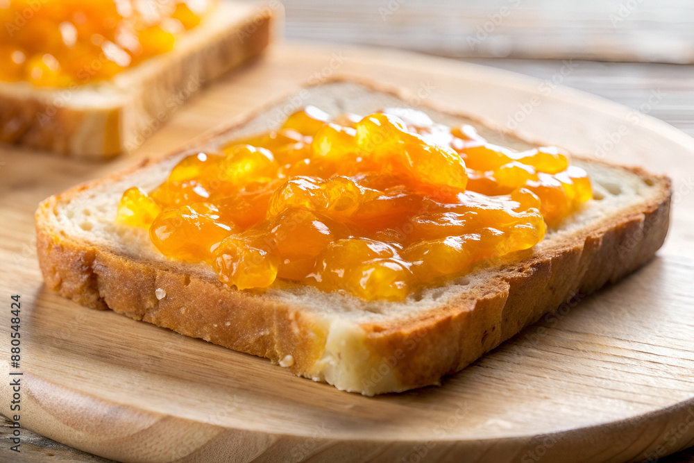 A slice of bread with a jelly spread on it