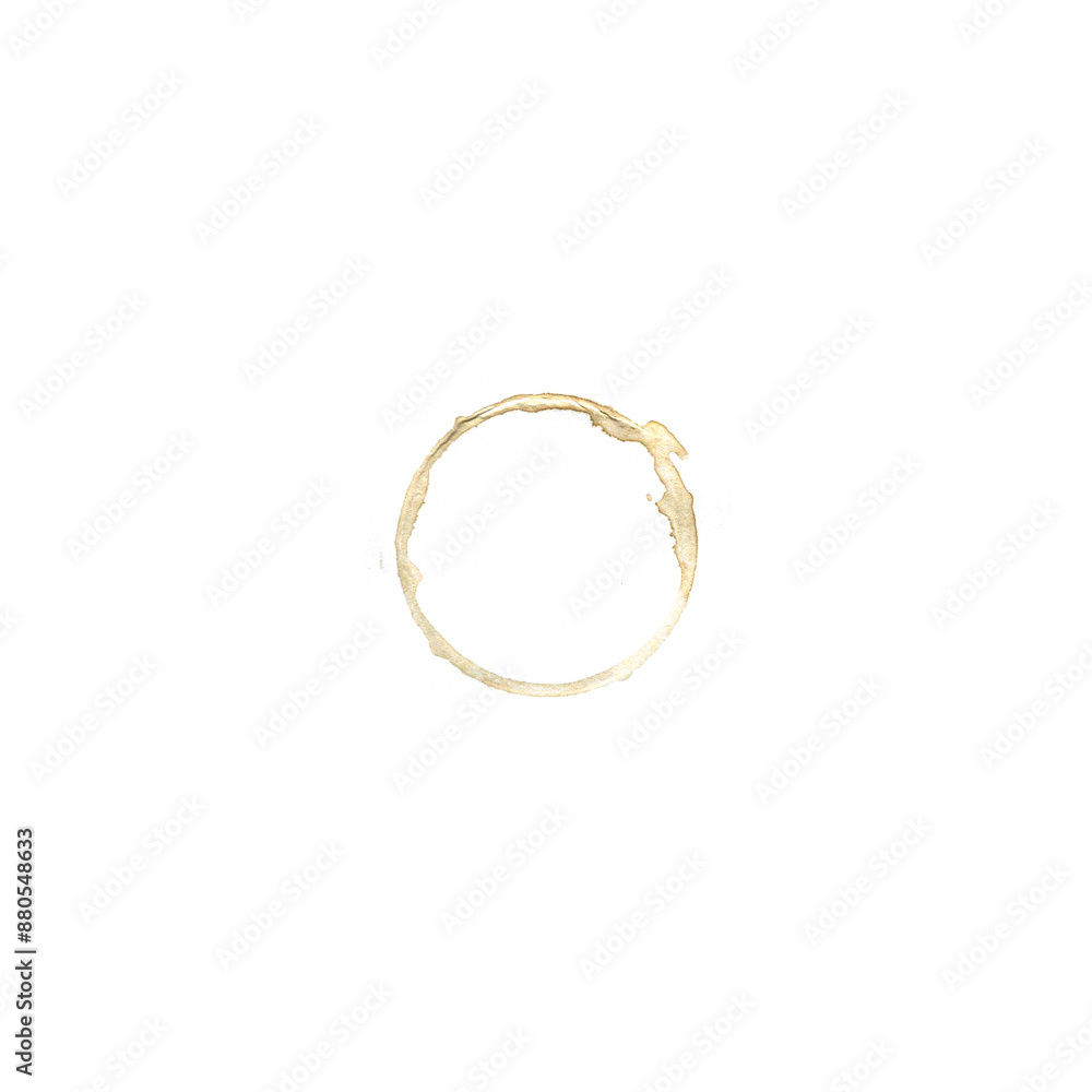Brown Coffee Cup Mark on Isolated on White Background. Watercolor Coffee and Tea Circle Spot. Brown Coffee Cup Mark on Isolated on White Background. Watercolor Coffee and Tea Circle Spot.