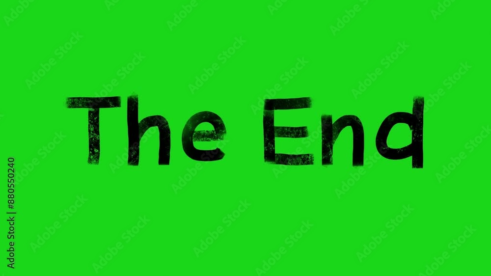 the end text animation on green screen, wiggle text animation the end text animation on green screen, wiggle text animation