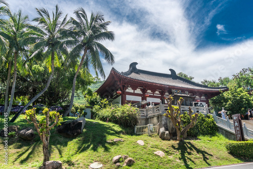 Chinese-style ancient buddhist architecture, Hainan, China.