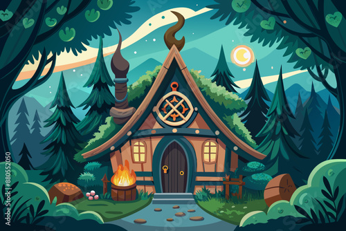 Cozy cottage house for forest creatures Made of Wood