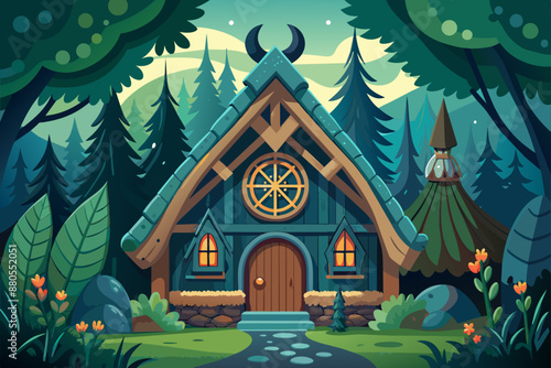 Cozy cottage house for forest creatures Made of Wood