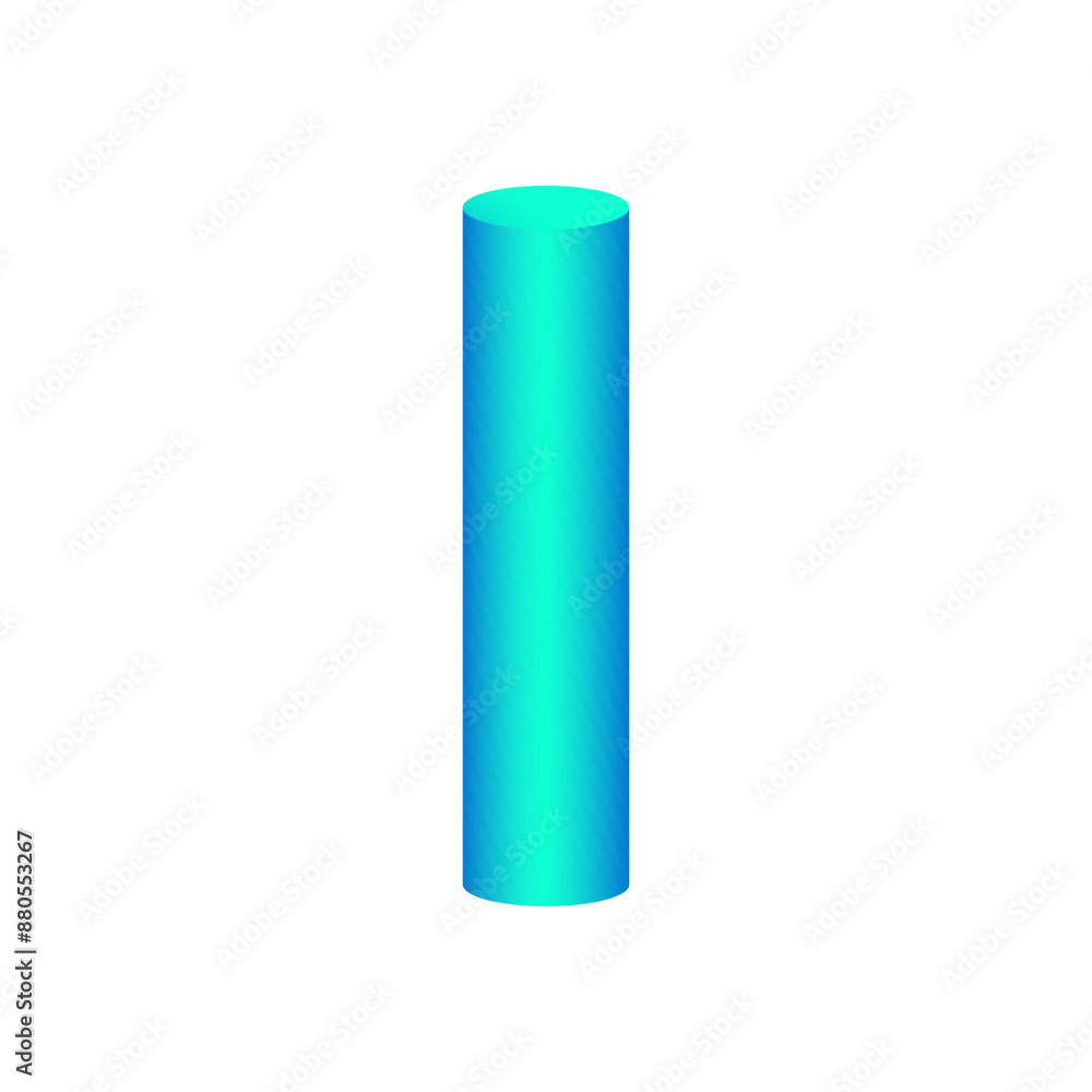 Vector tube with gradients and shadow for game, icon, package design, logo, mobile, ui, web, education. 3D elongated cylinder on a white background. Geometric figures for your design. Vector tube with gradients and shadow for game, icon, package design, logo, mobile, ui, web, education. 3D elongated cylinder on a white background. Geometric figures for your design.