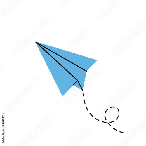 Wallpaper Mural Cute paper airplane. Origami airplane. Start, target, launch concept. Sending messages, mails with aircraft. Vector illustration in flat style Torontodigital.ca