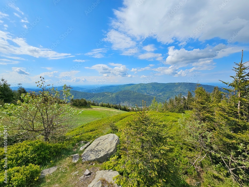Fototapeta premium Piękne widoki gór, tatry o zachodzie słońca 