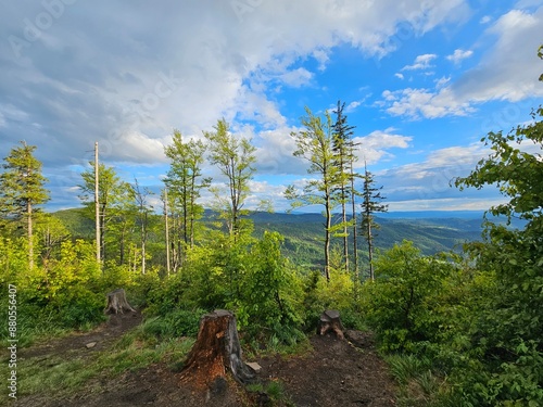Piękne widoki gór, tatry o zachodzie słońca 