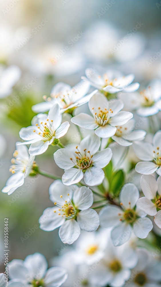 White Blossoms in Full Bloom with Blurred Background Wallpaper White Blossoms in Full Bloom with Blurred Background Wallpaper
