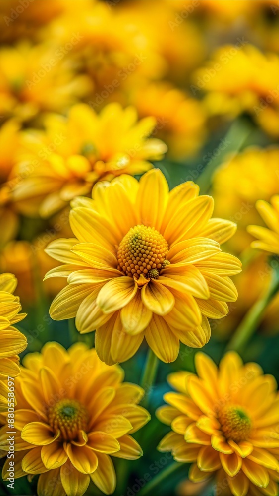 Bright Yellow Daisies in Bloom with Soft Focus Background Wallpaper Bright Yellow Daisies in Bloom with Soft Focus Background Wallpaper