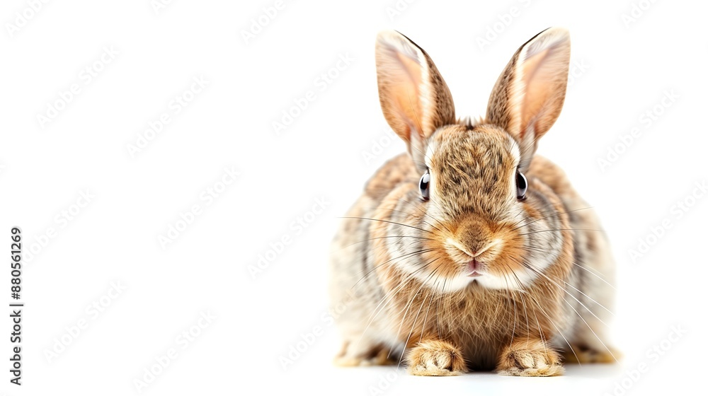Close-Up of Brown Rabbit on White Background Close-Up of Brown Rabbit on White Background