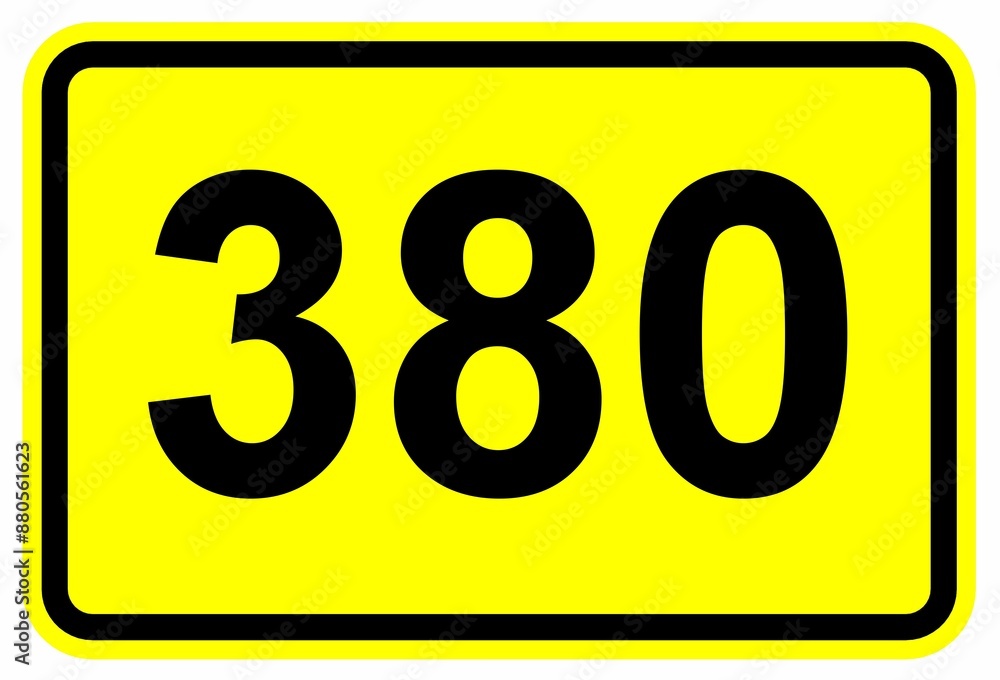 Illustration eines Schildes der Bundesstraße B 380 in Deutschland Illustration eines Schildes der Bundesstraße B 380 in Deutschland