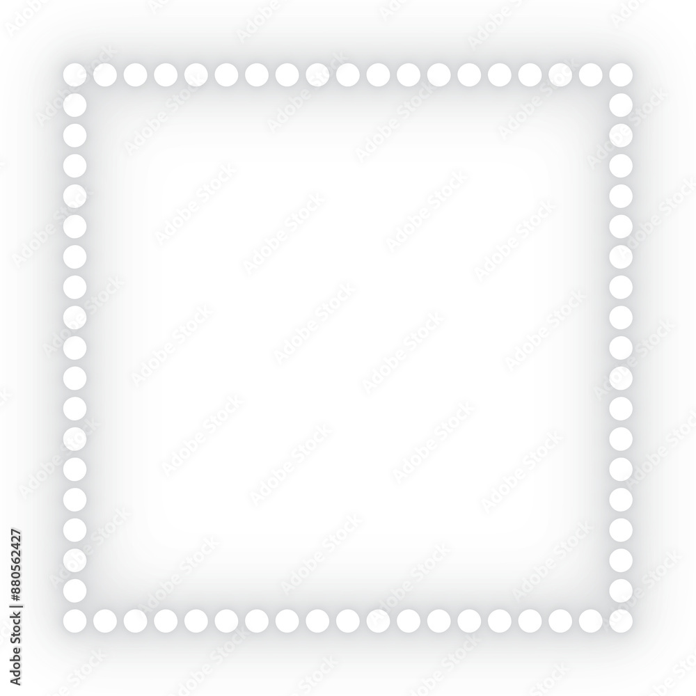Neon square dotted glowing frames isolated on transparent background Neon square dotted glowing frames isolated on transparent background