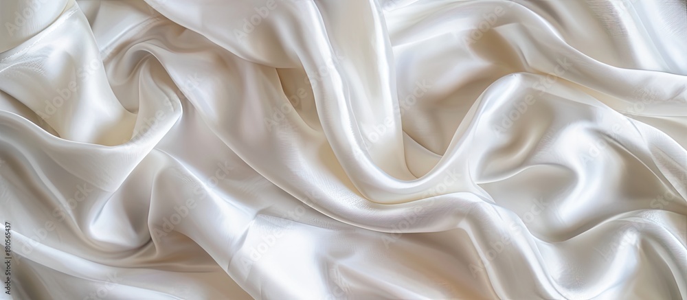 Top view of smooth white silk fabric creating a textured background with copy space image Top view of smooth white silk fabric creating a textured background with copy space image