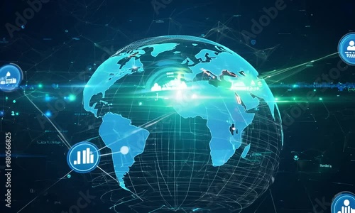 Visual content concept. Social networking services. Stream video. Global communication network