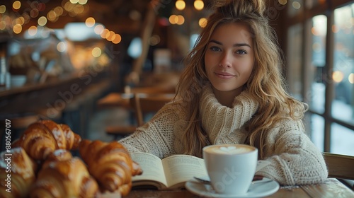 Beautiful Woman in a Cafe