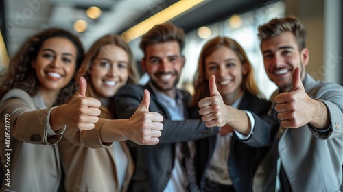 Successful Team Showing Thumbs Up