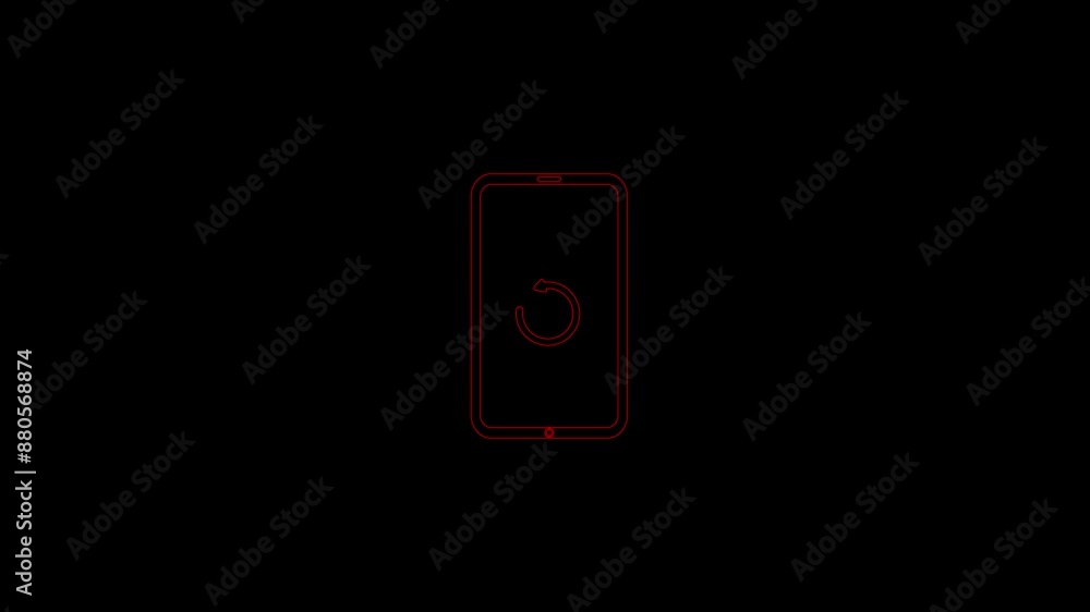 Device rotation sign.turning concept on black background. Device rotation sign.turning concept on black background.