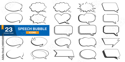 Speech Bubble set. Comic and Cartoon bubbles. Talk bubble. Cloud speech bubbles collection. Vector Illustration