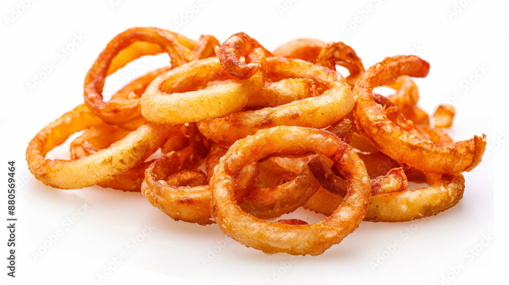 Crispy curly Fries on a White Background. Fast food takeaway meal Crispy curly Fries on a White Background. Fast food takeaway meal