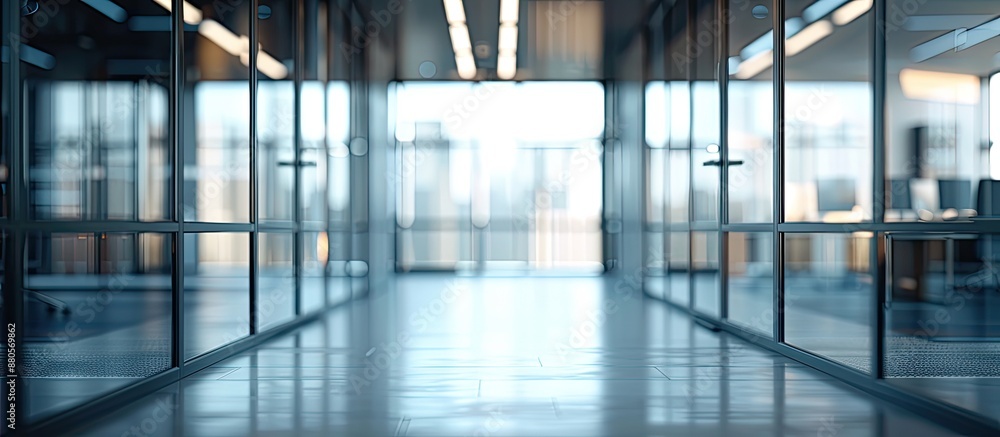 Copy space image of a blurred abstract view in an empty office with glass windows for background Copy space image of a blurred abstract view in an empty office with glass windows for background