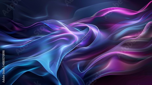 Mesmerizing blue and purple wavy pattern evoking movement and fluidity, modern graphic design with vibrant colors exuding energy and flow