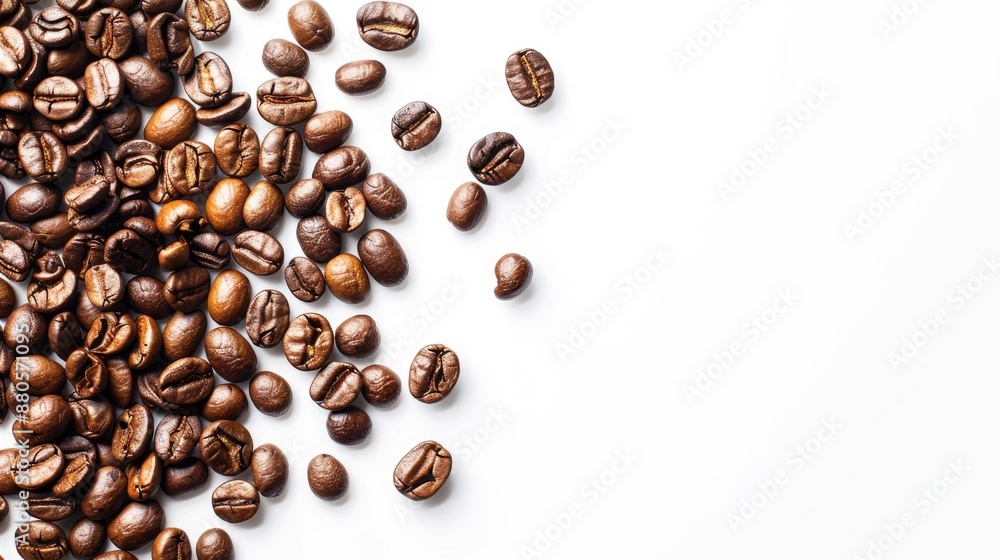 Coffee beans roasted with white background Coffee beans roasted with white background