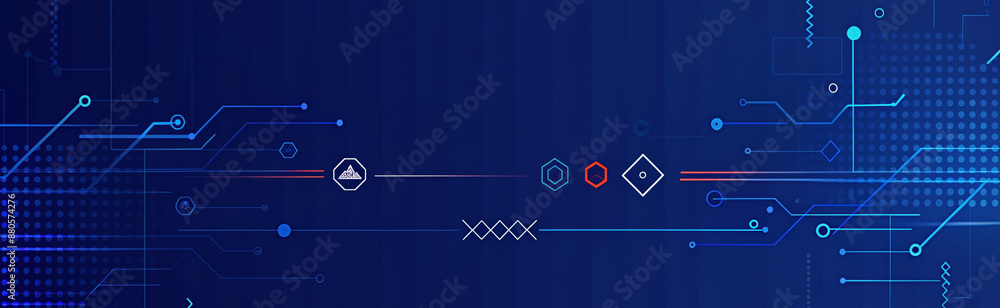 A technological tech sense of the original code line banner blue background. A technological tech sense of the original code line banner blue background.