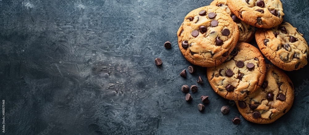 Delicious chocolate chip cookies with plenty of copy space image Delicious chocolate chip cookies with plenty of copy space image