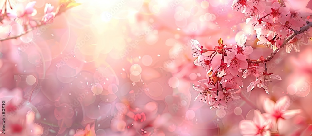 A soft focus effect blurs the background of cherry blossoms leaving room for your own image in the foreground. copy space available A soft focus effect blurs the background of cherry blossoms leaving room for your own image in the foreground. copy space available