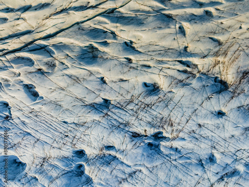 Aerial view of Skaftafellsjokull Glacier in Vatnajokull National Park, Iceland. photo