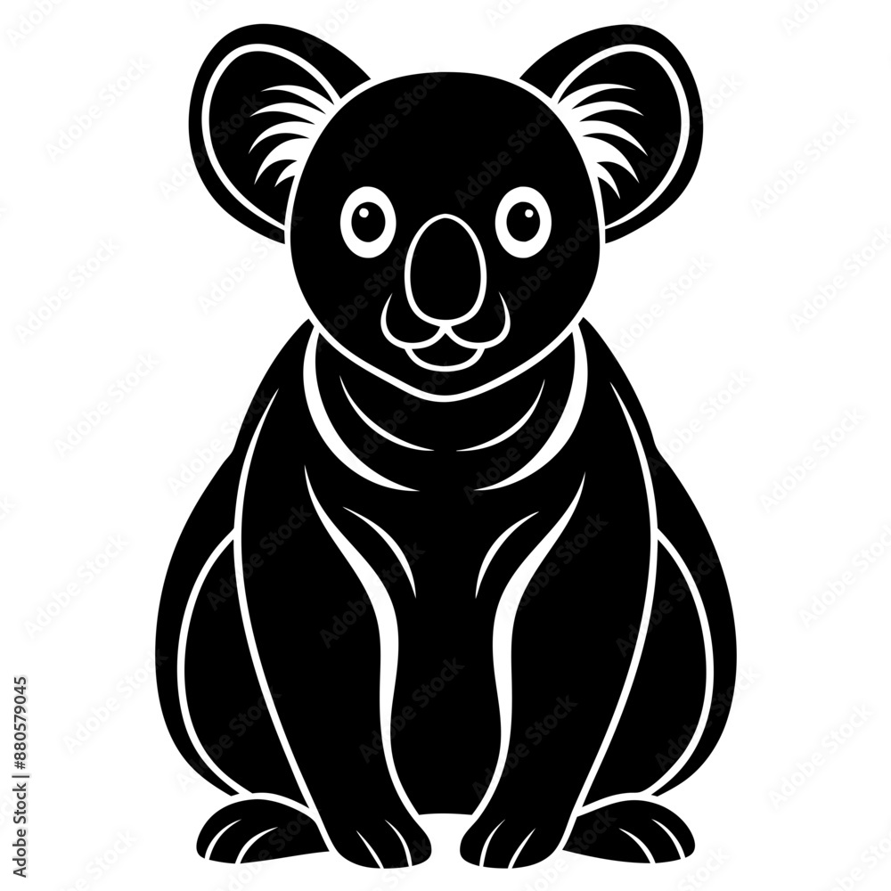 Obraz premium Koala silhouette vector illustration