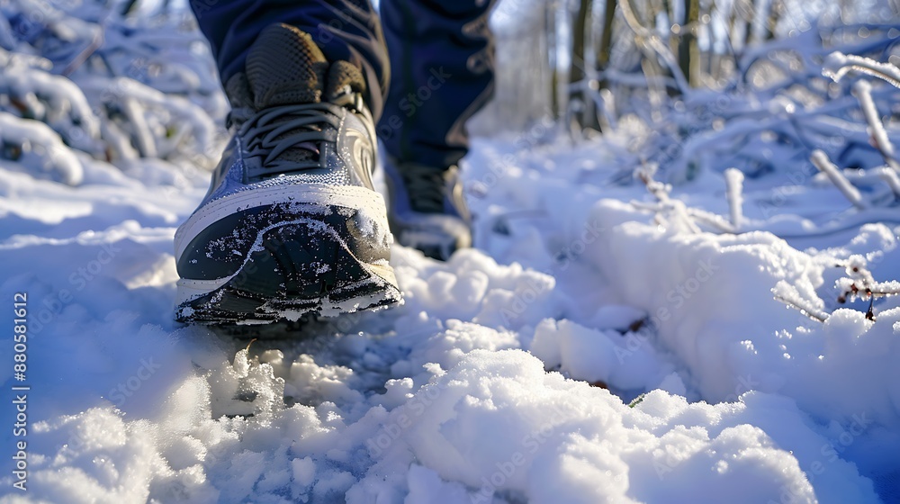 A Pair of Running Shoes Conquering the Snowy Path: Embracing the Crisp Winter Run A Pair of Running Shoes Conquering the Snowy Path: Embracing the Crisp Winter Run