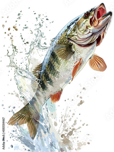 T-shirt design of a freshwater fish vector t shirt design of bass fishing