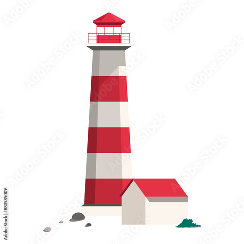 Png Summer lighthouse element, transparent background photo