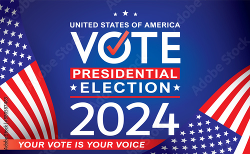 2024 PRESIDENTIAL ELECTION - BLUE VERSION 2 - VECTOR ILLUSTRATION