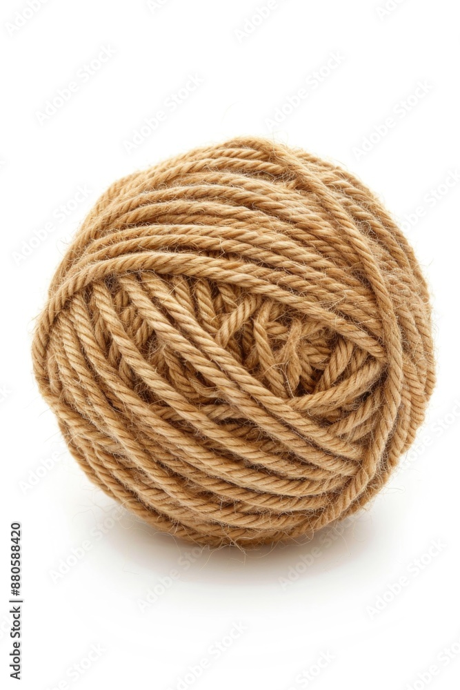 A close-up shot of a ball of yarn sitting on a white background A close-up shot of a ball of yarn sitting on a white background