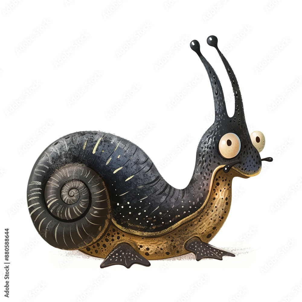 Obraz premium Slug Artsy animal fashion cartoon isolated whitebackground