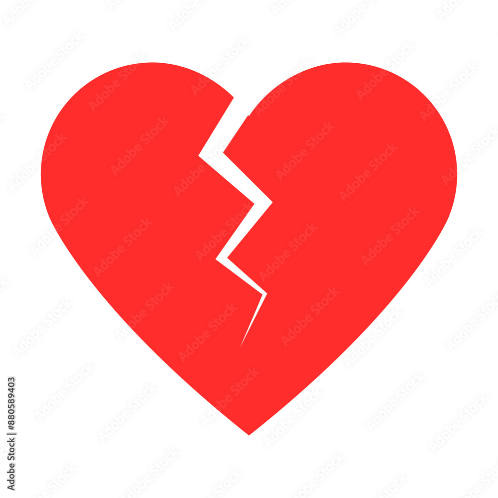 Heartbroken PNG sticker, red design icon