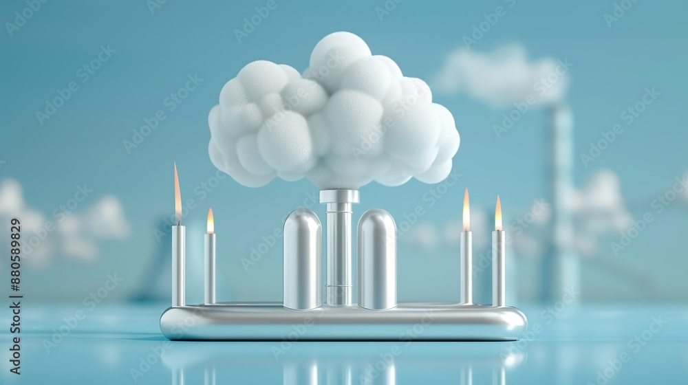 Fototapeta premium Educational visuals on carbon pricing mechanisms, explaining cap-and-trade systems and carbon taxes to incentivize emissions reductions. Illustration, Image, , Minimalism,