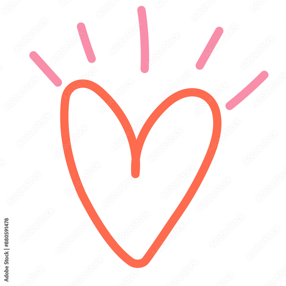 Orange heart png doodle sticker, cute collage element on transparent background Orange heart png doodle sticker, cute collage element on transparent background