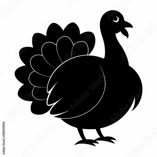 Turkey bird vector illustration, türkiye vector art, Thanksgiving türkiye bird silhouette, chicken with a chicken