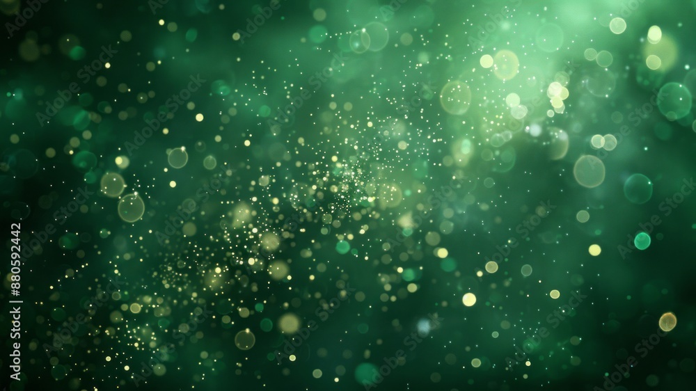 custom made wallpaper toronto digitalDark green abstract background with a bokeh circle and shiny stars. New year, birthday, holidays celebration.