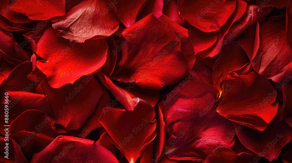 Naklejka premium Red rose petals with space for text close up