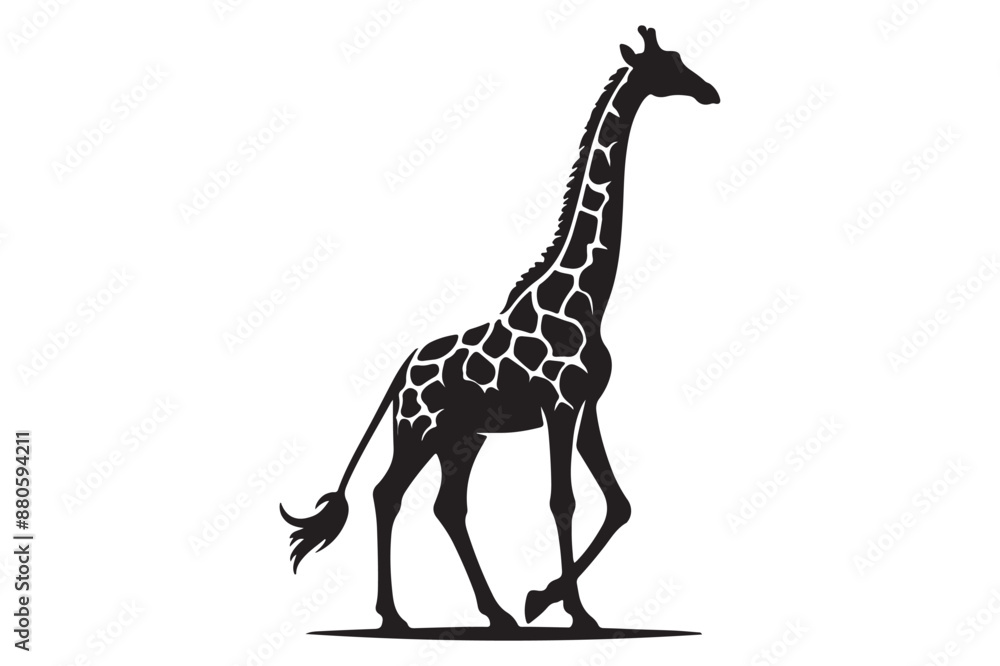 Giraffe Animal Silhouettes vector illustration - Generative AI Giraffe Animal Silhouettes vector illustration - Generative AI