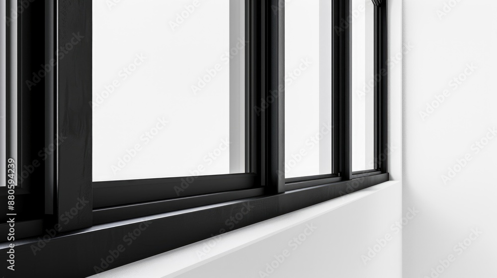 A classic window with shutters, perfect for interior design or architecture illustrations A classic window with shutters, perfect for interior design or architecture illustrations
