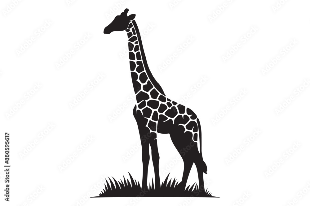 Fototapeta premium Giraffe Animal Silhouettes vector illustration - Generative AI