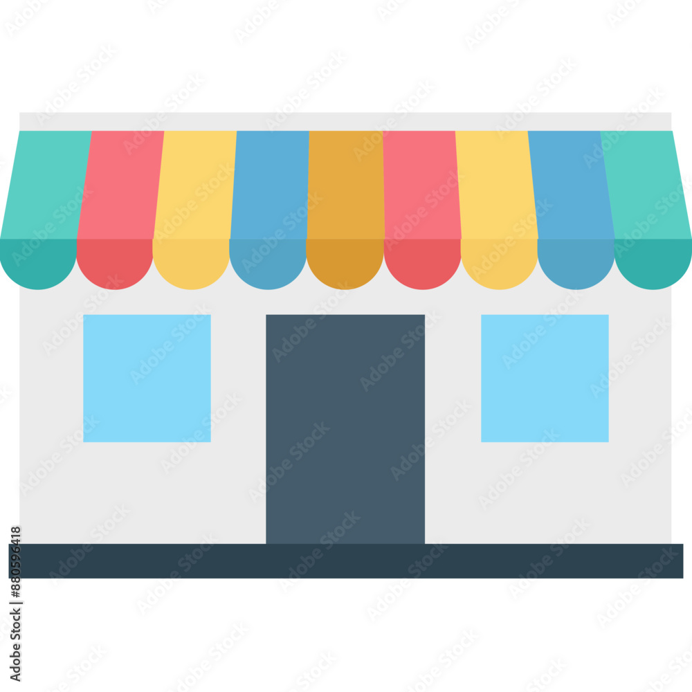 Street Shop vector icon in flat style with isolated background Street Shop vector icon in flat style with isolated background